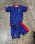 The Great Wave BJJ Rash Guard in blue, short sleeve, premium no-gi jiu jitsu set by Nation Athletic.