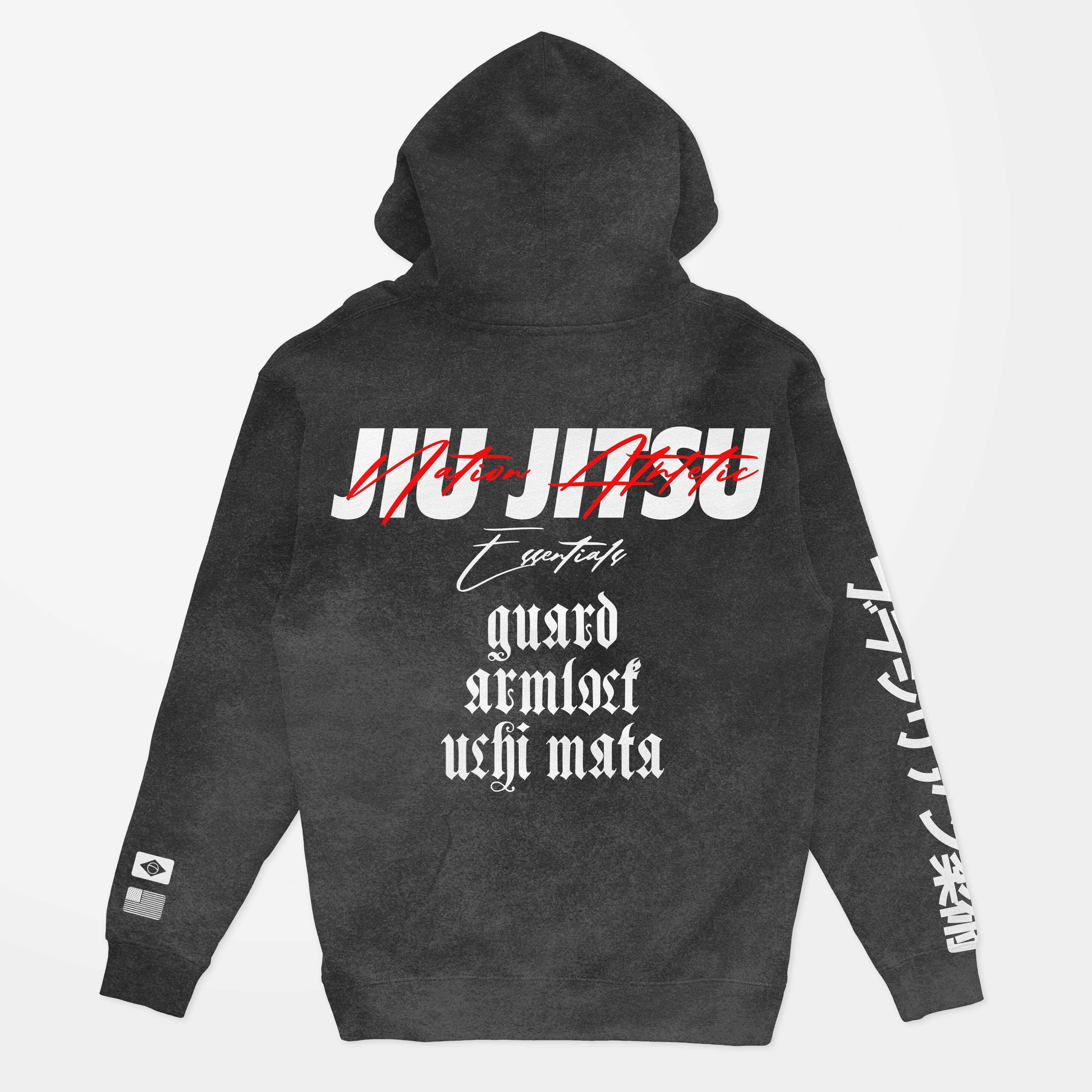 BJJ Hoodie – Jiu-Jitsu Fundamentals | Nation Athletic BJJ | Black | Premium hoodie | back print