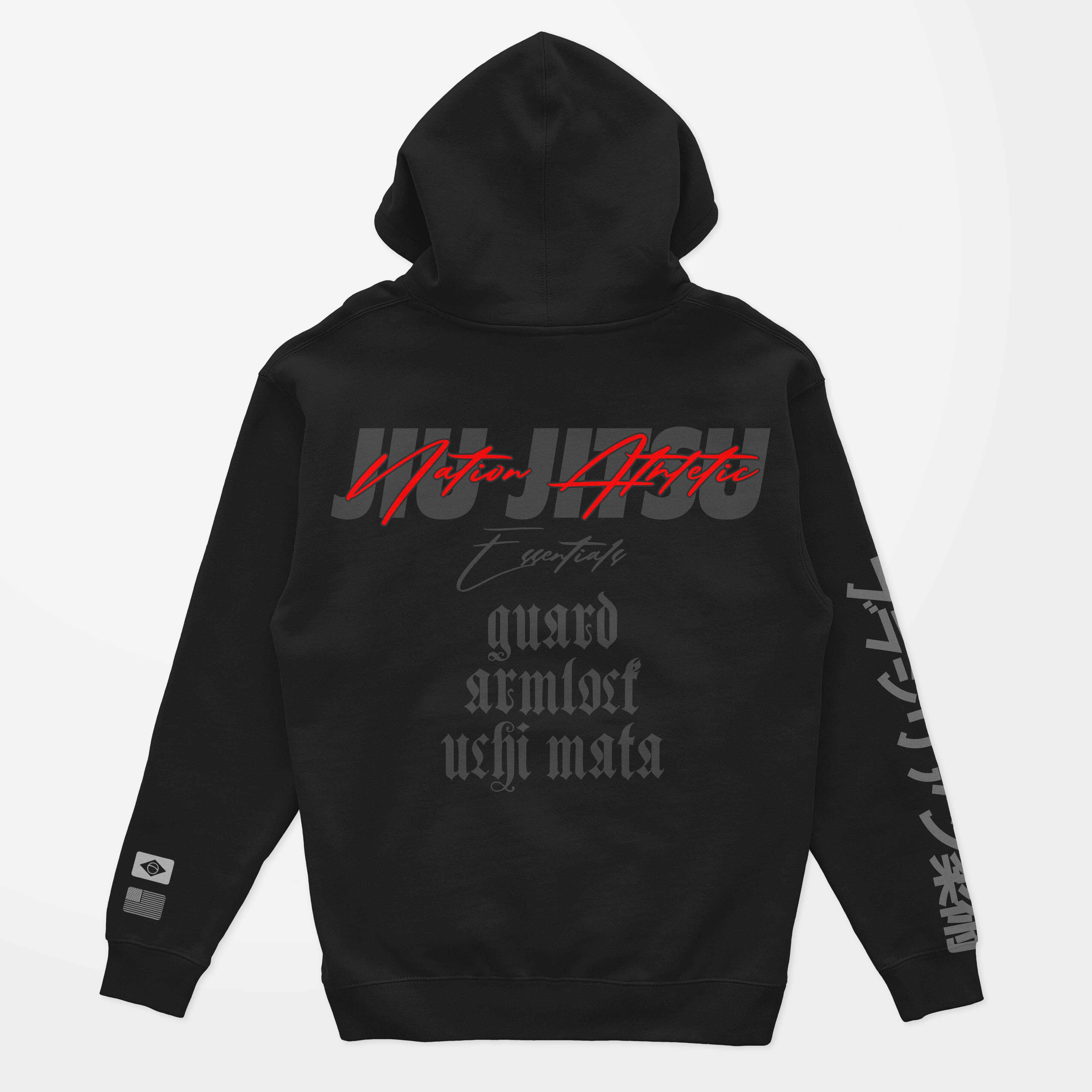 BJJ Hoodie – Jiu-Jitsu Fundamentals | Nation Athletic BJJ | Black | Premium hoodie | back