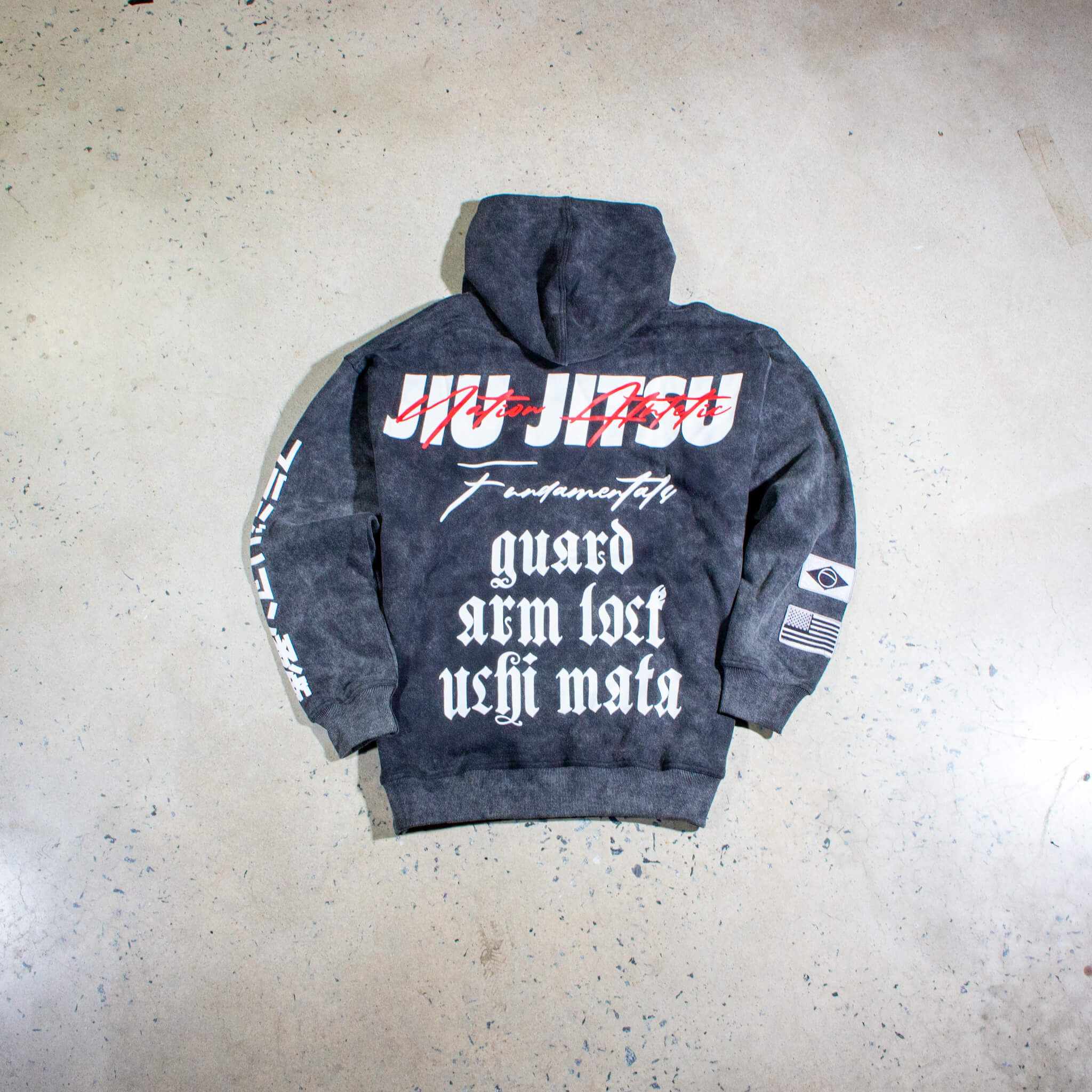 BJJ Hoodie – Jiu-Jitsu Fundamentals | Nation Athletic BJJ | Gray back| Premium hoodie