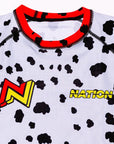 BJJ Rash Guard The snow leopard red collar