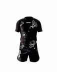 Jiu Jitsu Dark Arts BJJ rash guard set with grappling shorts, designed for No-Gi training.
