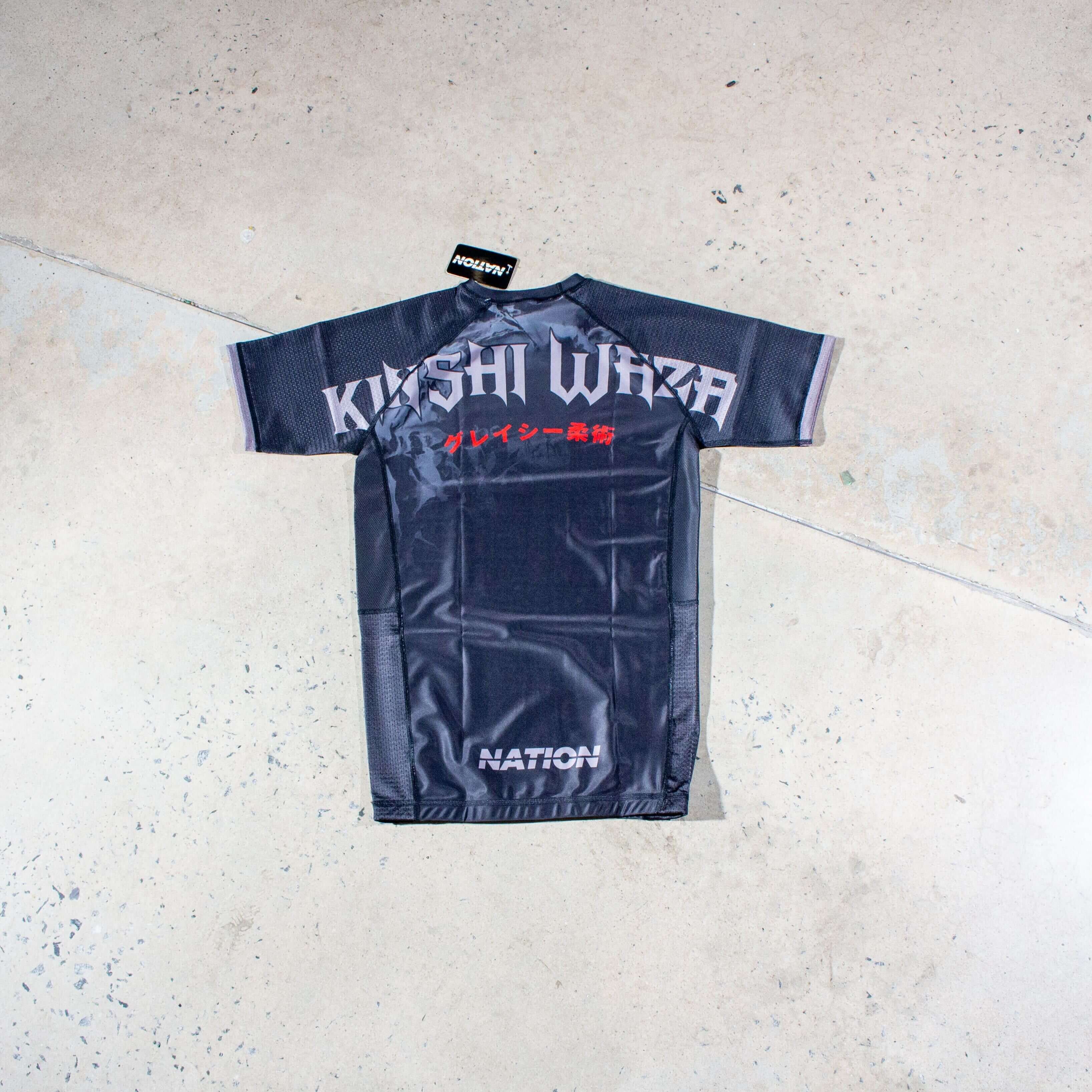 Dark Arts War in Heaven BJJ Rash Guard Flat lay