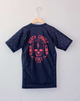 BJJ Rash Guard in Black with Death Cuddles Design back