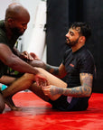BJJ Rash Guard in Black with Death Cuddles in action 3