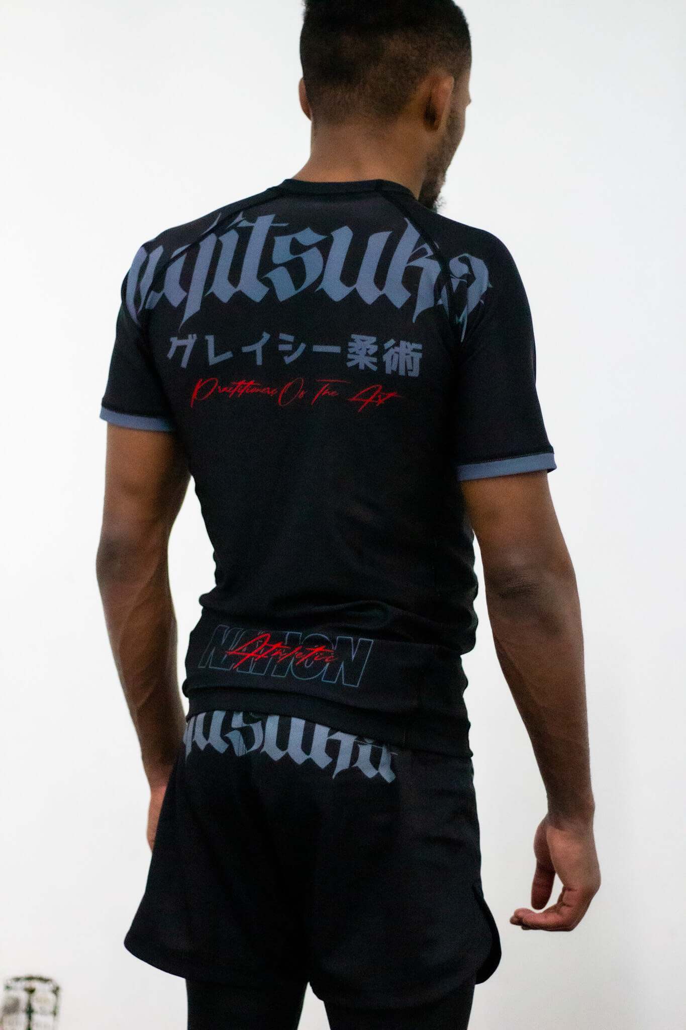 Nation Athletic BJJ Rash Guard and BJJ Shorts Set  Back View