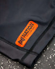 bjj rash guard close up of woven label patch