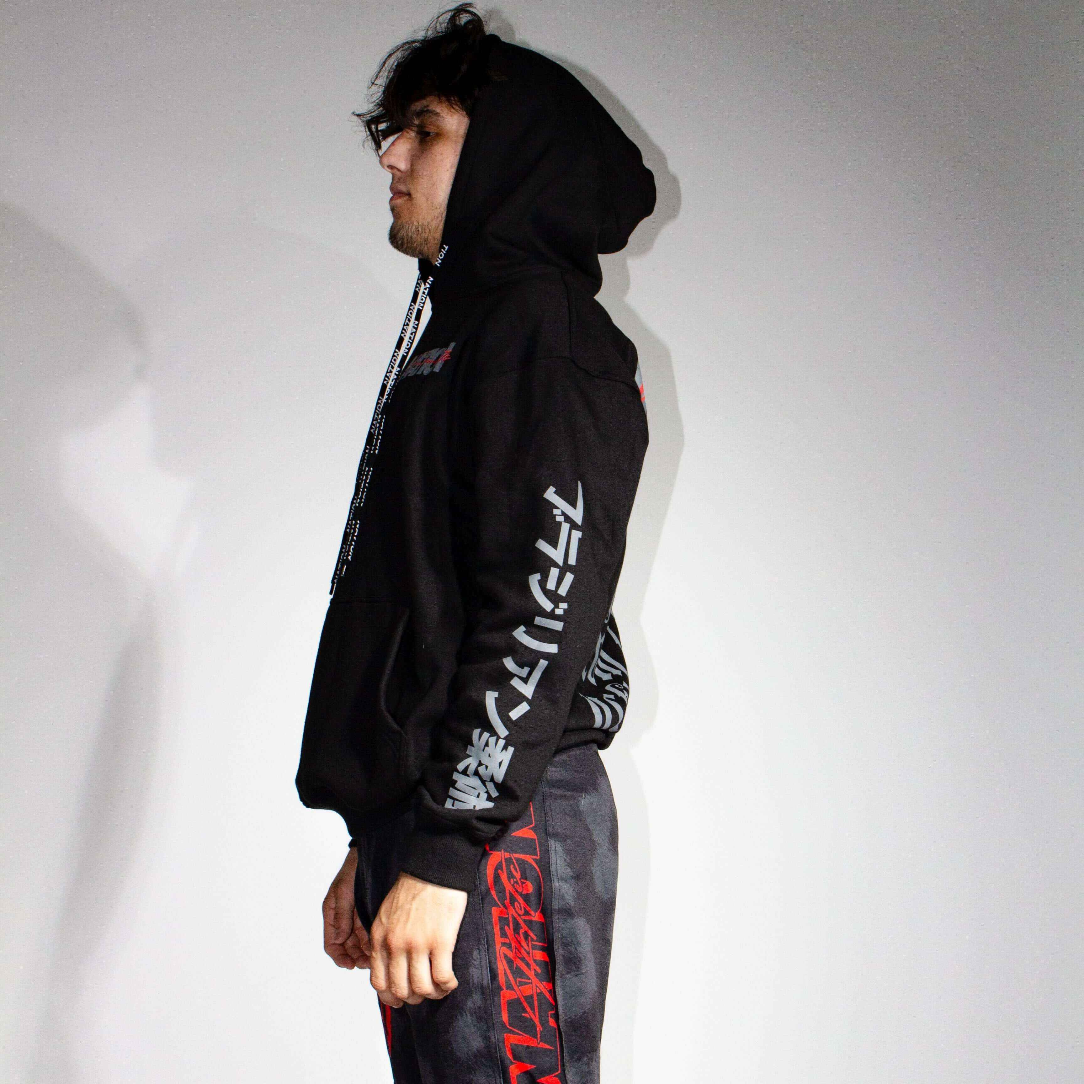 BJJ Hoodie – Jiu-Jitsu Fundamentals | Nation Athletic BJJ | Black | Premium hoodie | Model side