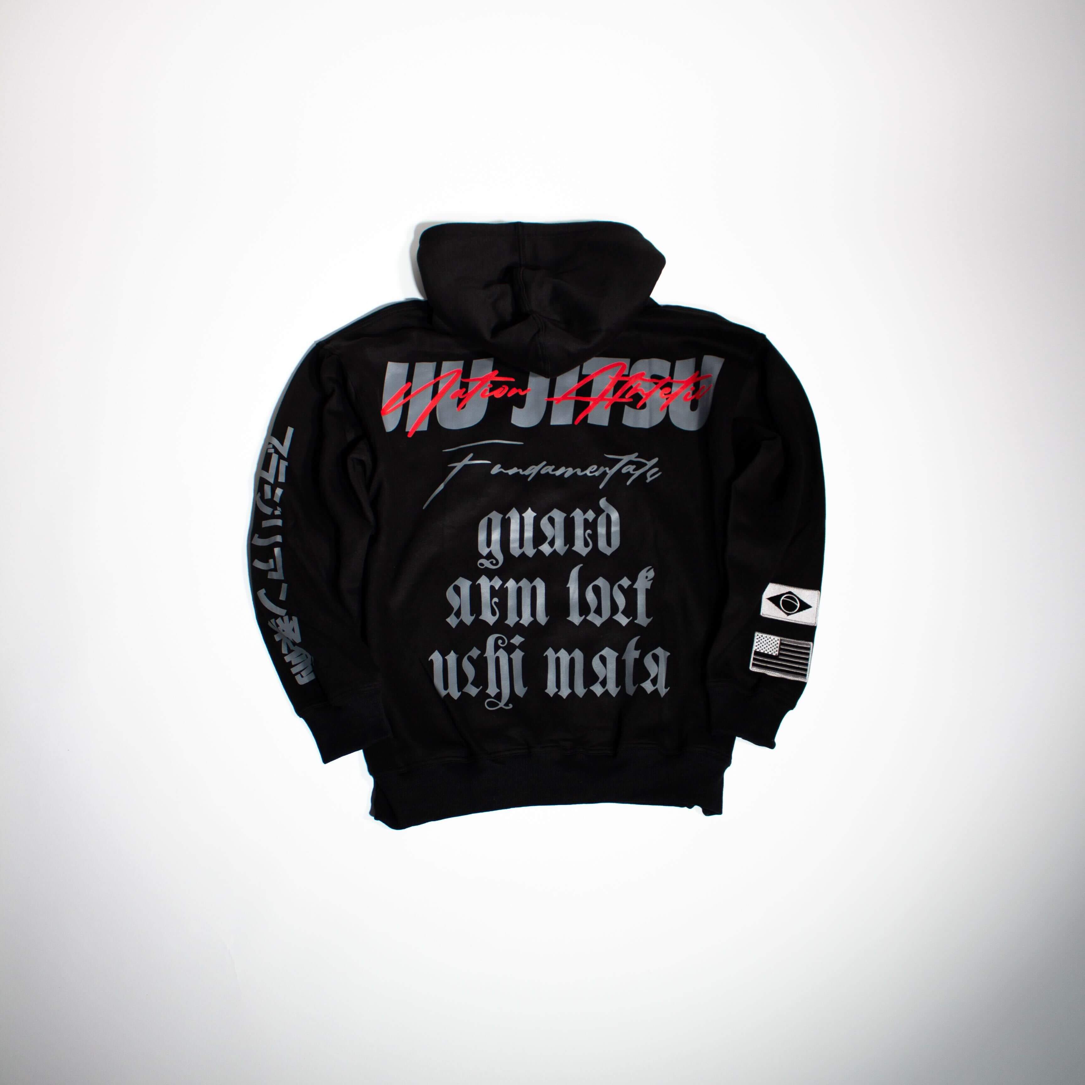 BJJ Hoodie – Jiu-Jitsu Fundamentals | Nation Athletic BJJ | Black | Premium hoodie Writings