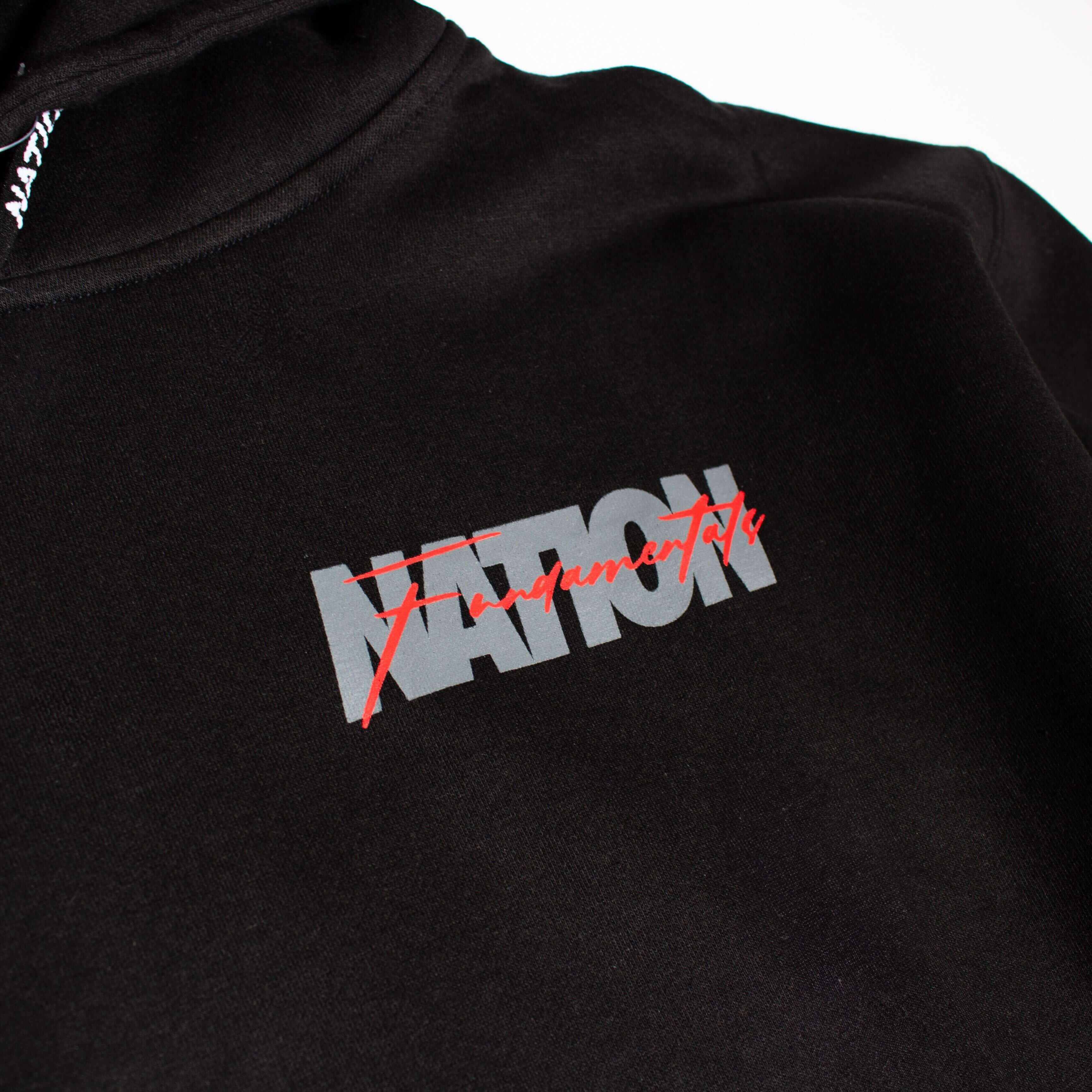 BJJ Hoodie – Jiu-Jitsu Fundamentals | Nation Athletic BJJ | Black | Premium hoodie nation Logo