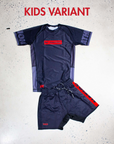 Youth Jiu Jitsu Essentials Kids BJJ Rash Guard Set in black for youth by Nation Athletic.