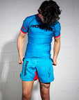 Murder Yoga BJJ Rash Guards Set with BJJ Shorts front on model