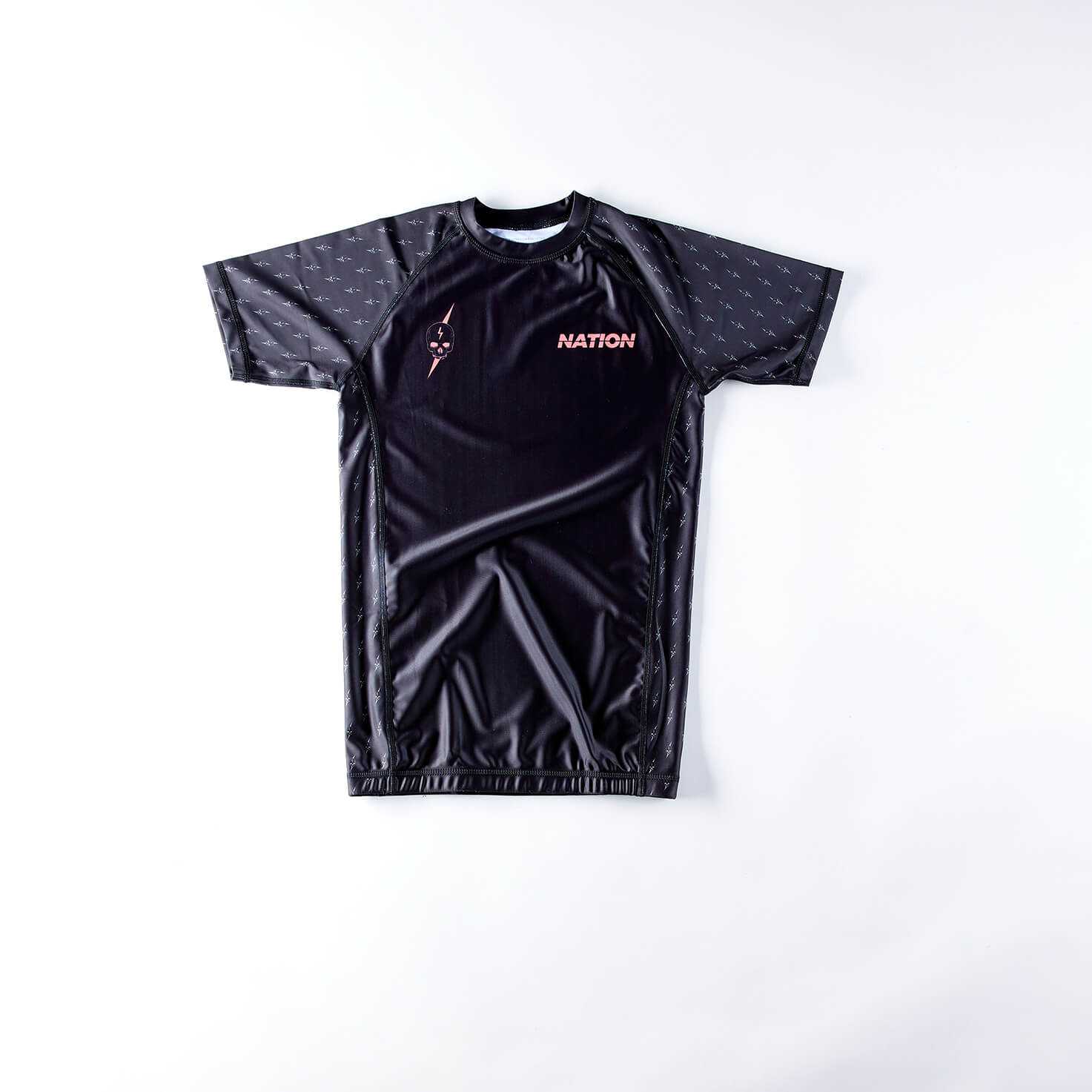 Nation Athletic BJJ - Death Cuddles BJJ Rash Guard - Black Rash Guards - Short Sleeve