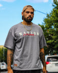 Nation Varsity BJJ T-shirt with puff print, oversized fit in soft cotton blend.