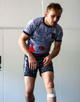 Rising Dragon | Male | White | Short Sleeve BJJ Rash Guard | No-Gi Jiu Jitsu & MMA Gear