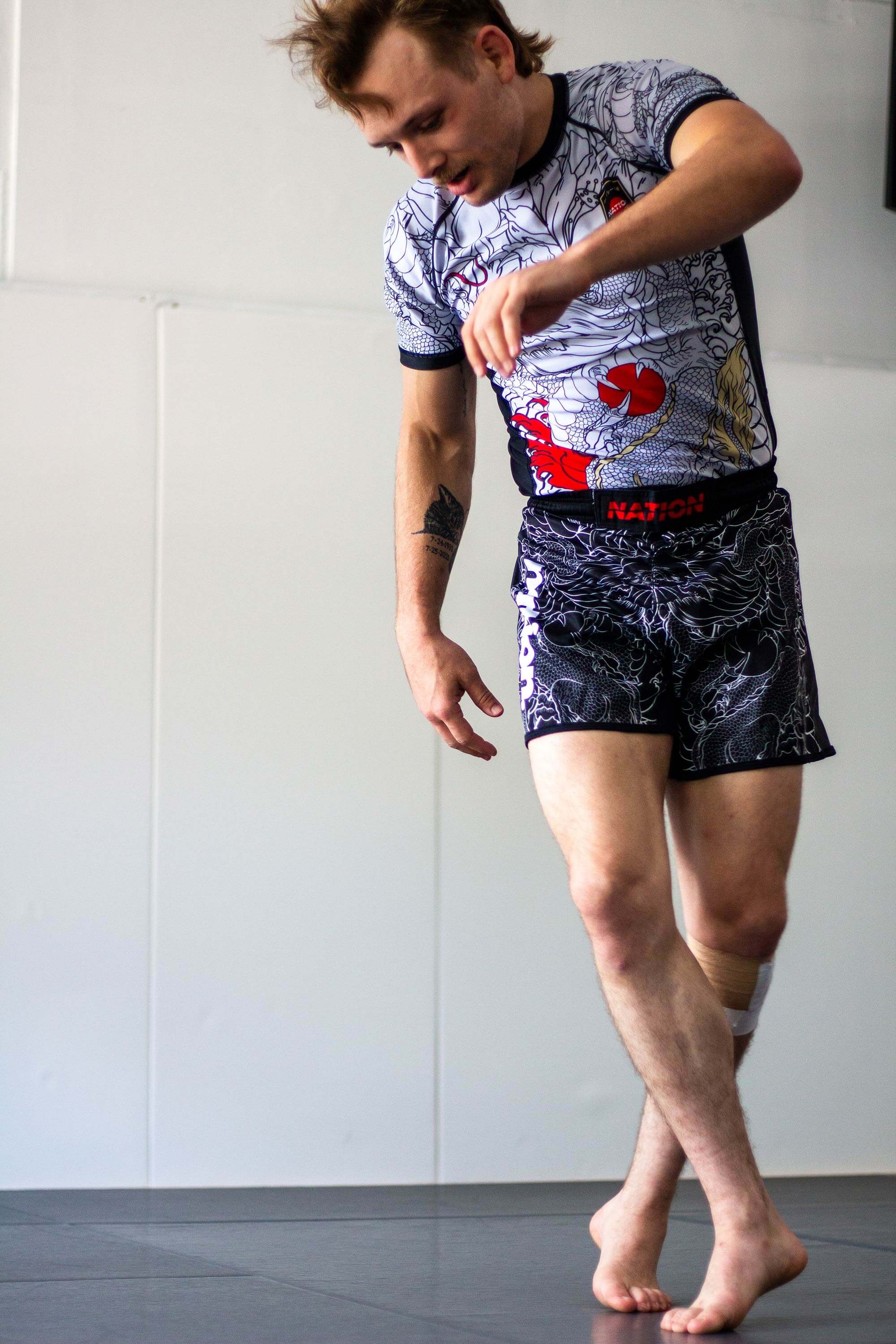 Rising Dragon | Male BJJ Grappling Shorts | Black | No-Gi Fight Shorts for Jiu Jitsu & MMA
