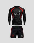 Palestine BJJ Rash Guard long sleeve and grappling shorts no-gi training set by Nation Athletic