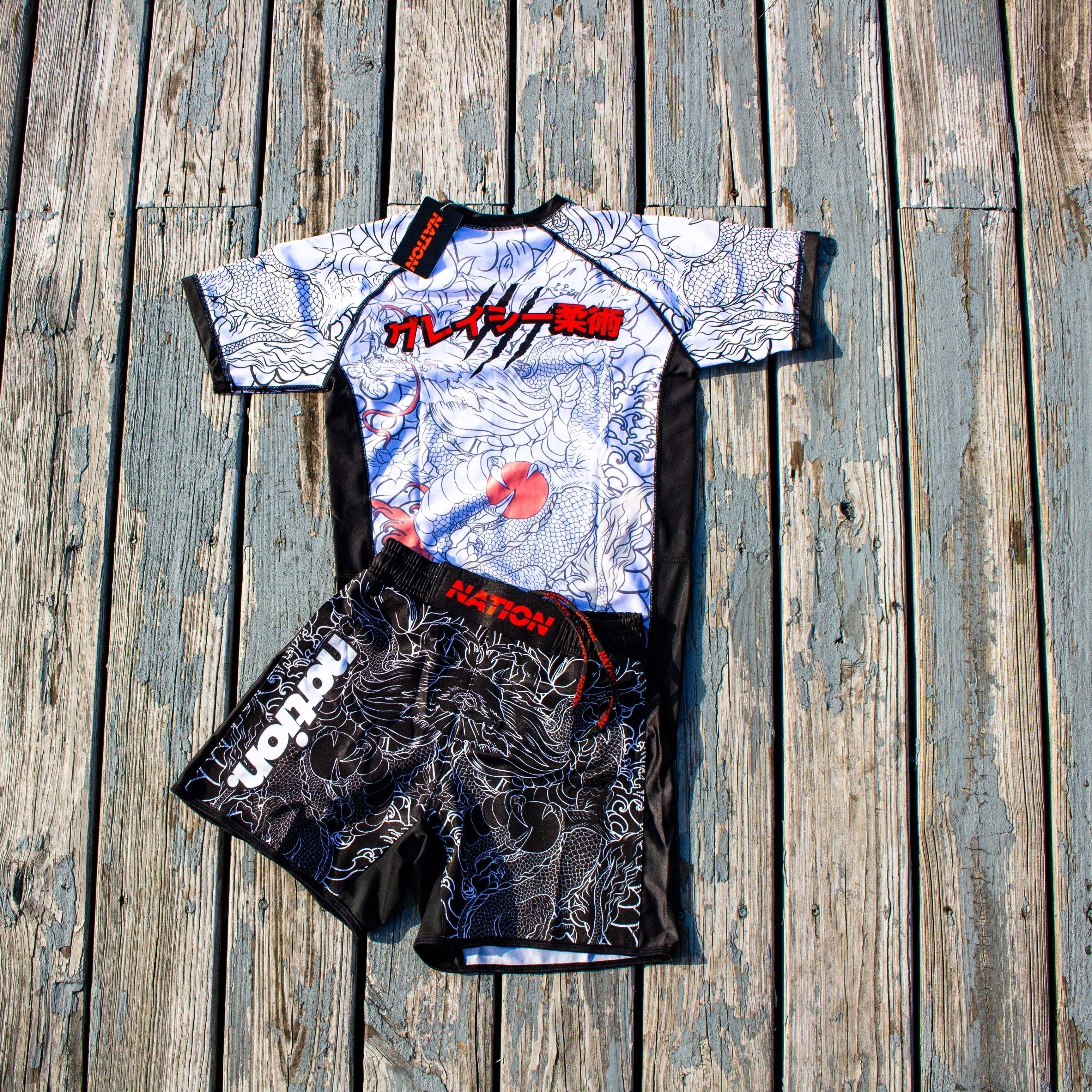 Rising Dragon BJJ Nogi Set flat lay