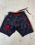 BJJ grappling shorts with animal print, featuring elasticated waist, drawstring, and durable material.