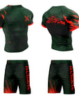 Bakugo anime female BJJ rash guard set featuring My Hero Academia-inspired design.