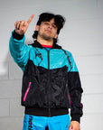 Retro BJJ hoodie warm up jacket with branded drawstrings and ventilation design.