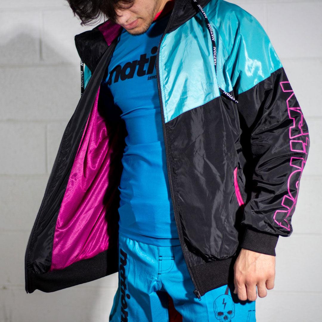 Retro Multicolor Hoodie showing inside