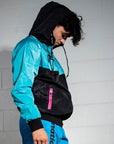 Retro BJJ hoodie warm up jacket with branded drawstrings and ventilation design. Side hood up