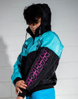 Retro BJJ hoodie warm up jacket with branded drawstrings and ventilation design. Sleeve detail