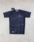 Murder Yoga Black BJJ Rash Guard Set with Grappling Shorts from Nation Athletic, featuring tailored fit and durable fabric.