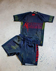 BJJ Rash Guard and BJJ grappling Shorts by Nation Athletic Camo Design Full BJJ Rash Guard Set
