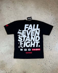 Fall Seven, Stand Eight black nation athletic bjj tee flatlay