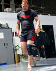 essentials bjj rash guard set black rash guard and bjj shorts