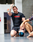 essentials bjj rash guard set black rash guard and bjj shorts