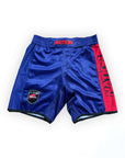 Blue Make Waves BJJ Rash Guard grappling shorts
