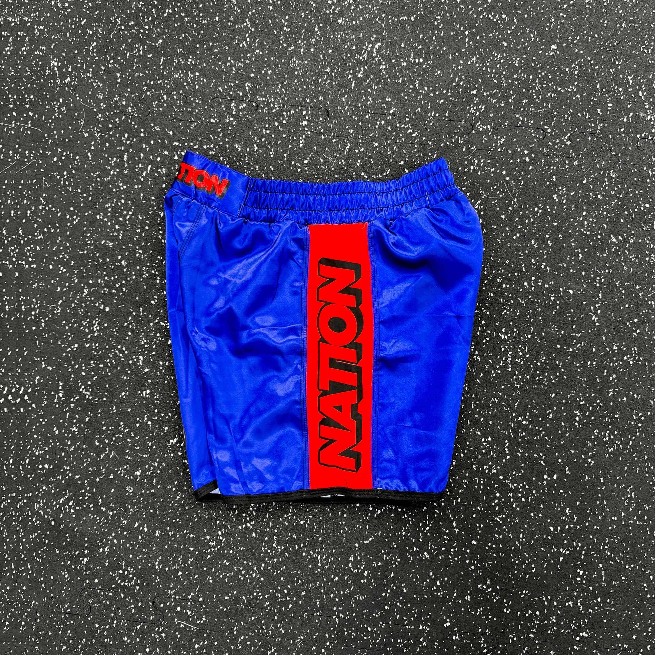 The great wave BJJ grappling shorts side flatlay