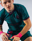 nogi bjj rash guards set green hooligans soccer on body