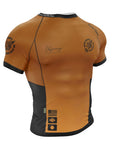 Multicolor Odyssey Ranked Rash Guard by Nation Athletics BJJ brown front