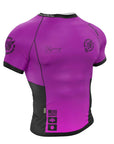 Multicolor Odyssey Ranked Rash Guard by Nation Athletics BJJ purple front