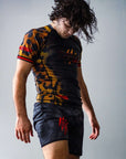 BJJ Rash Guard Set with Cheetah Print Design for Intense Training Sessions.