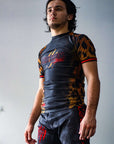 BJJ Rash Guard with animal print design for No-Gi Jiu Jitsu and MMA.