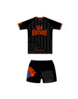New York Nicks BJJ rash guard set with black and orange no-gi shorts by Nation Athletic