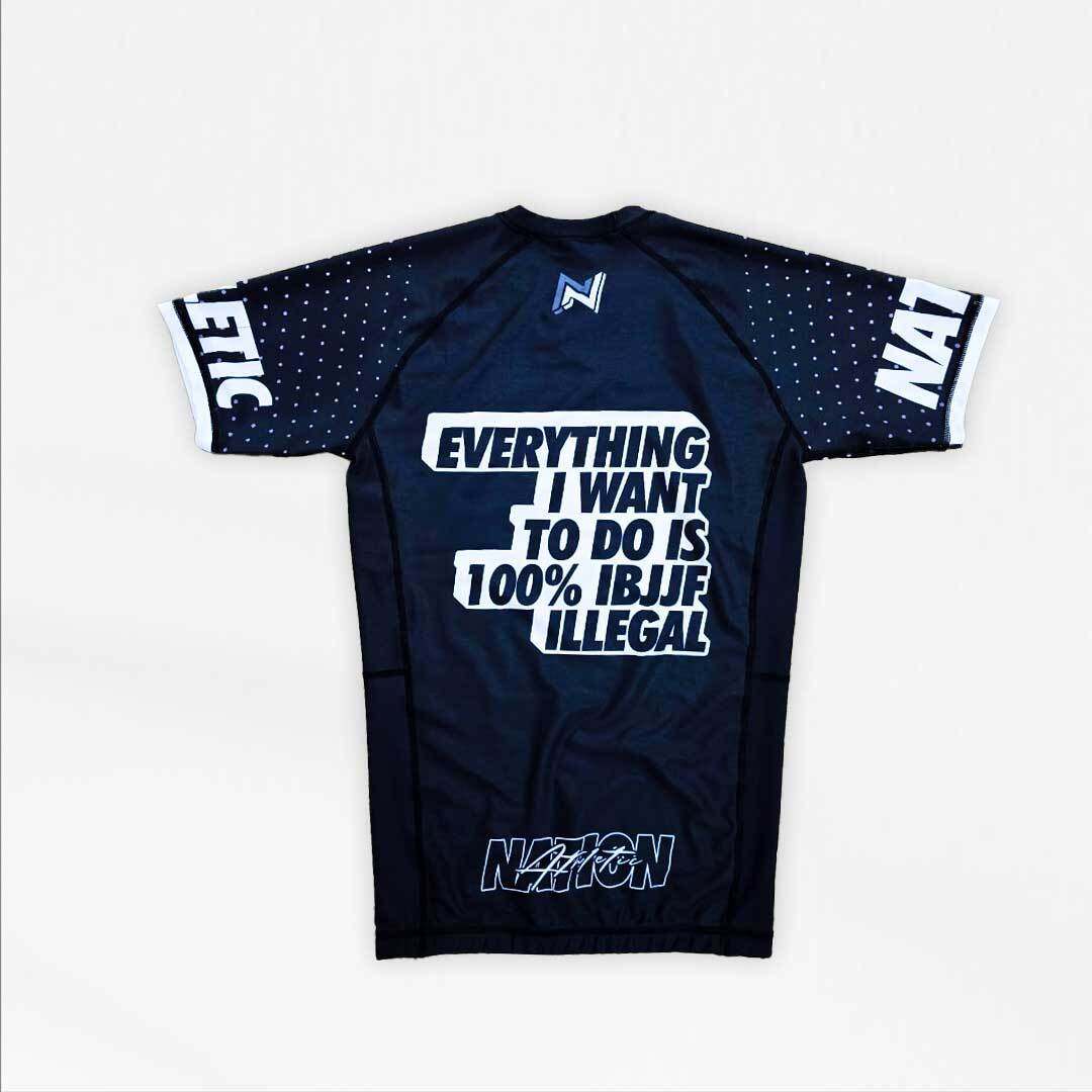 IBJJF RANKED BJJ RASHGUARD WHITE BACK