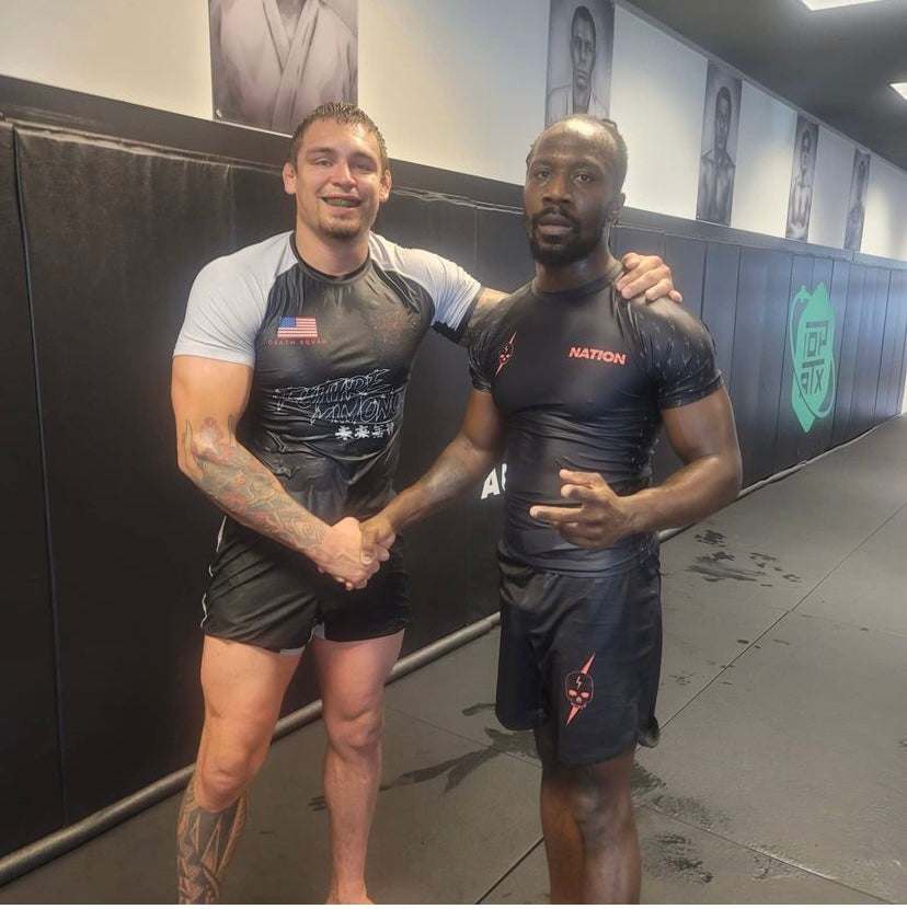 Nation Athletic BJJ - Death Cuddles BJJ Rash Guard - Black Rash Guards - Short Sleeve