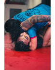 Short Sleeve BJJ Rash Guards - womens lifestyle action shot