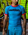 Short Sleeve BJJ Rash Guards - on body front