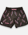 The Flash BJJ grappling shorts with lightning design.