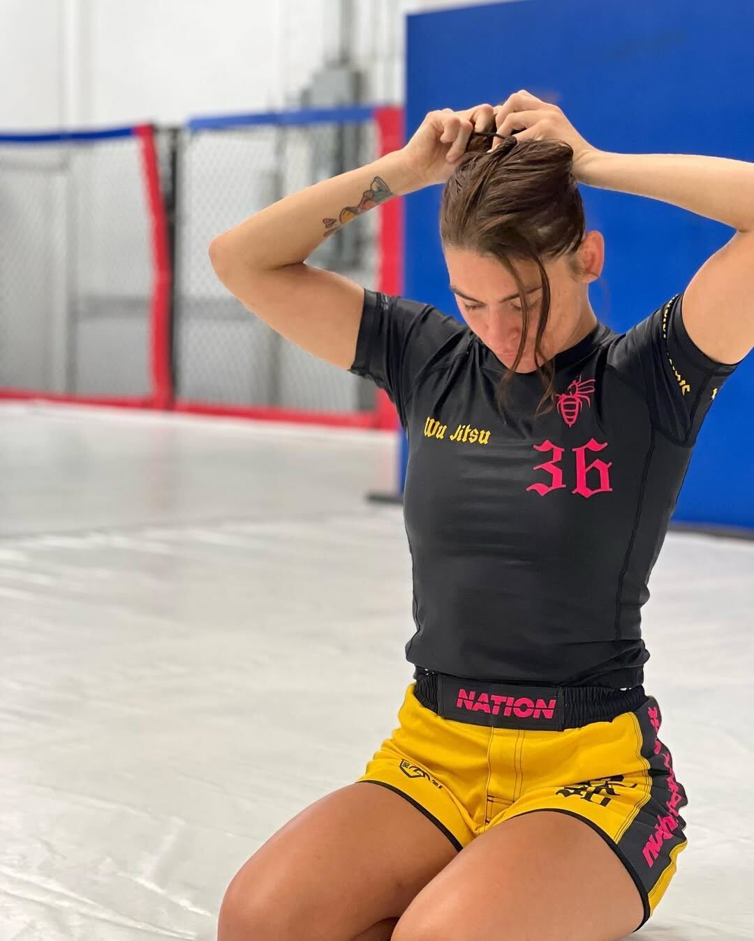 Wu jitsu BJJ Rash Guard and BJJ grappling shorts female 