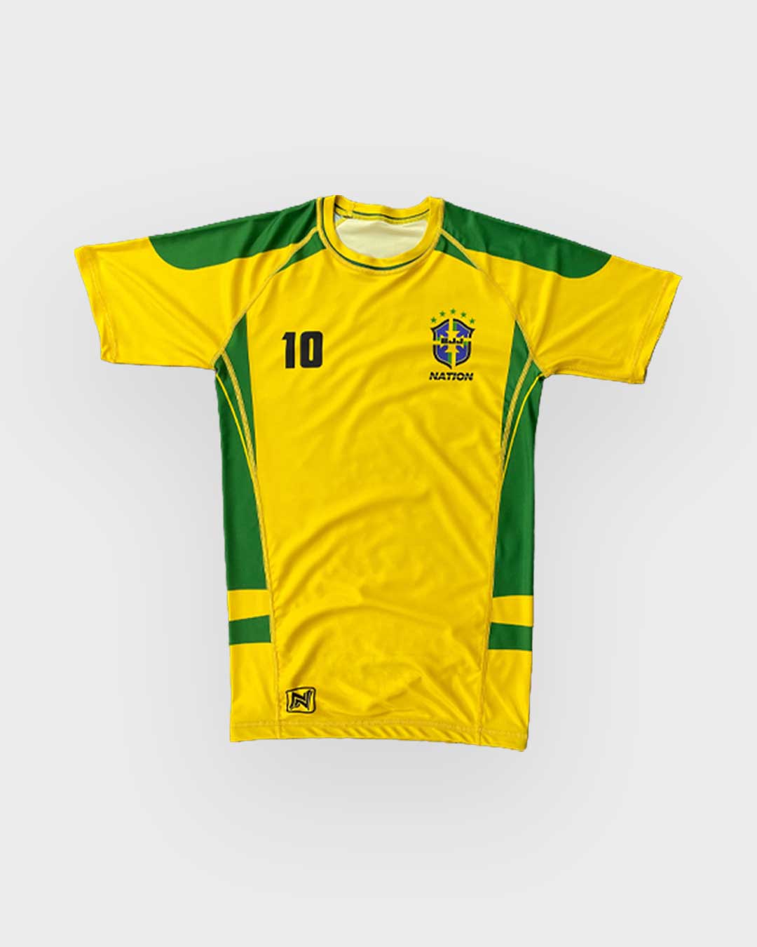 Brazil World Cup Rash Guard for no-gi training with compression fit and breathable performance fabric