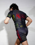 Camo BJJ Rash Guard Set with BJJ Shorts  Side Action Shot