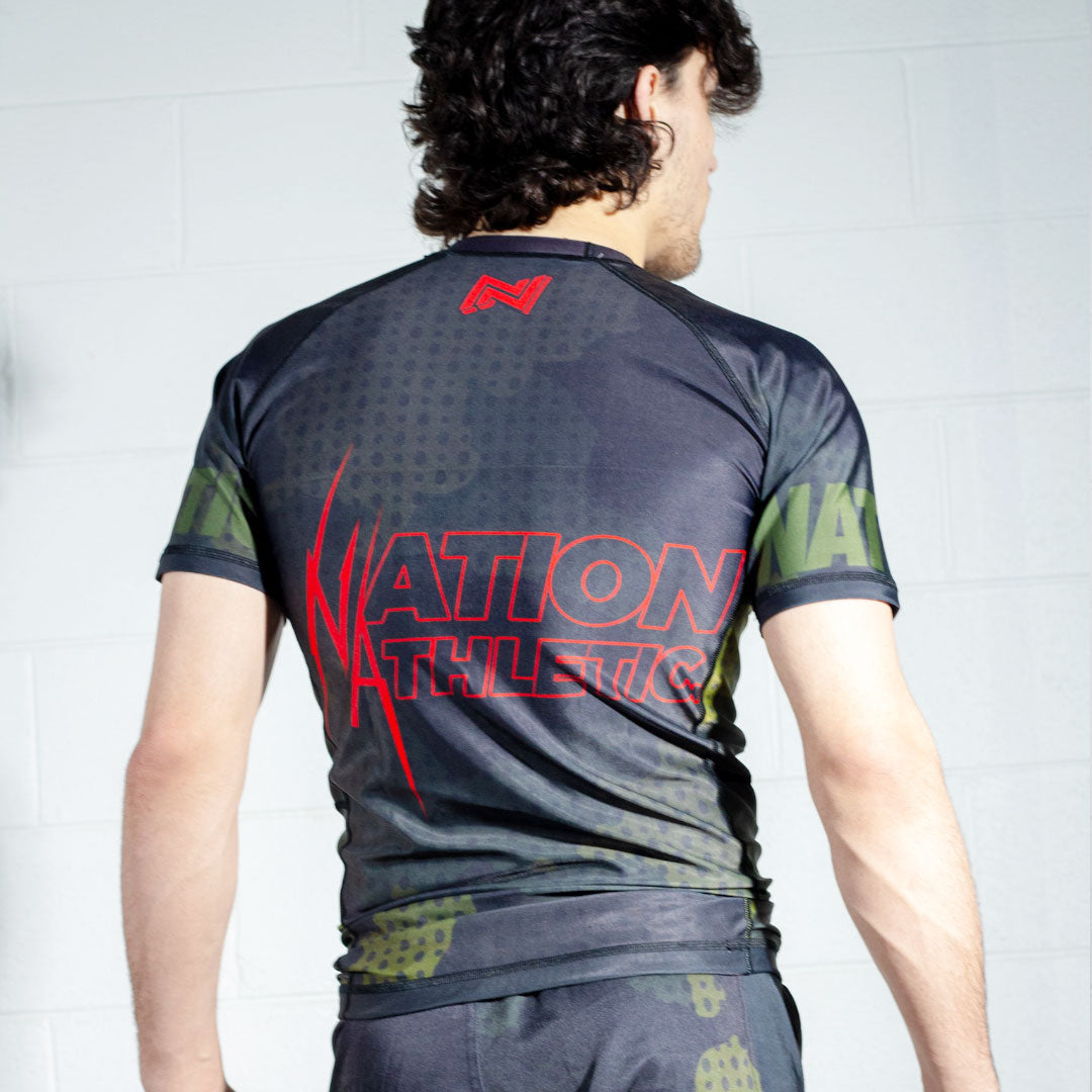 Camo BJJ Rash Guard Set with BJJ Shorts  back